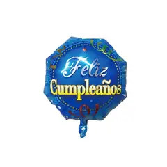 GENERICO - Globo Metálico Octágono Feliz Cumpleaños De 45Cm