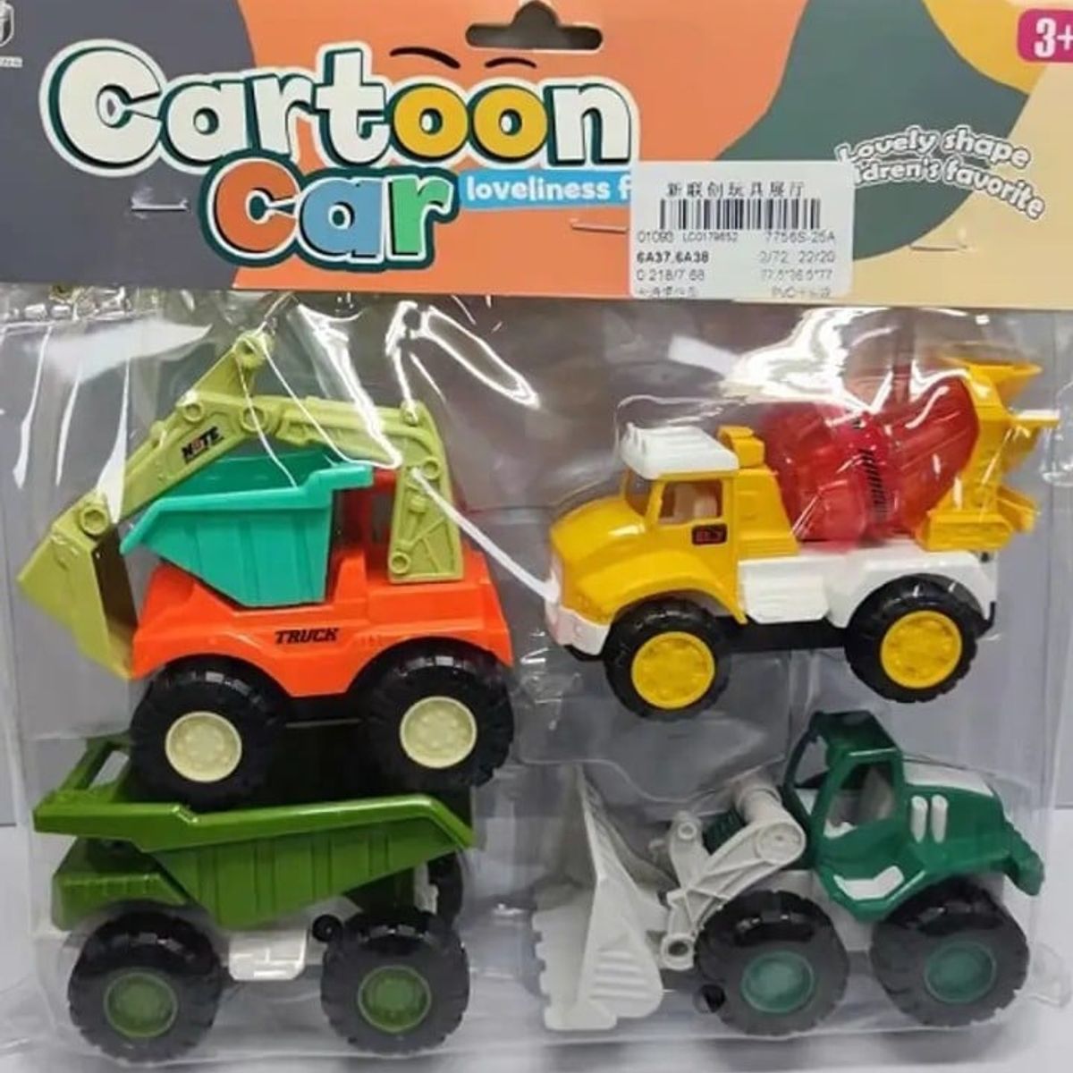 GENERICO - Kit juguete 4 mini autos contrucciones 10cm