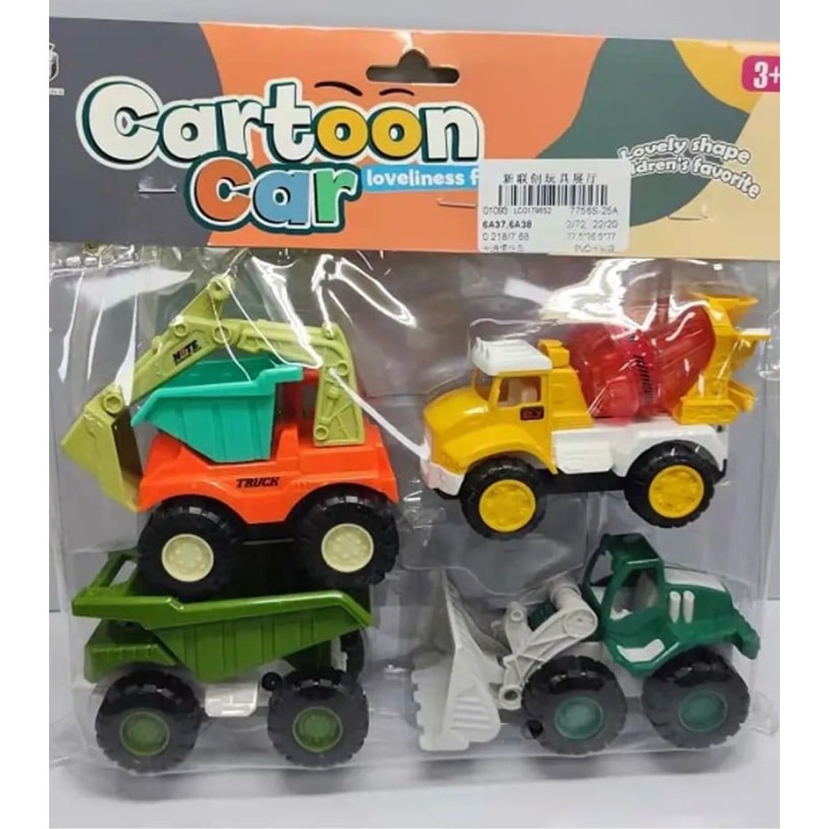 GENERICO - Kit juguete 4 mini autos contrucciones 10cm