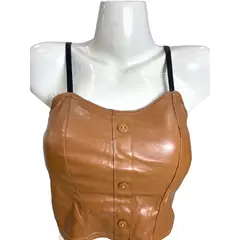MEDIA LUNA - Crop Top Diseño Kitty con Botones Delanteros