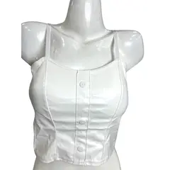 MEDIA LUNA - Crop Top Diseño Kitty con Botones Delanteros
