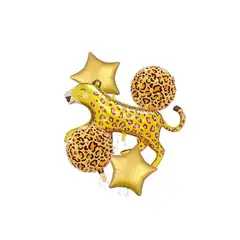 GENERICO - Set De Globos Metalizado Leopardo Dorado De 5 Pcs