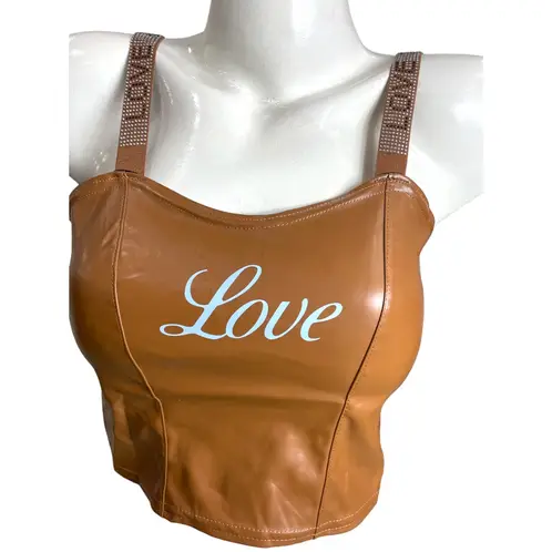 MEDIA LUNA - Crop Top en Cuerina Diseño Love