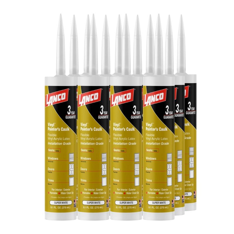 LANCO - 12x Sellador Vinílico Acrílico Pintable Multiuso 300ml Lanco