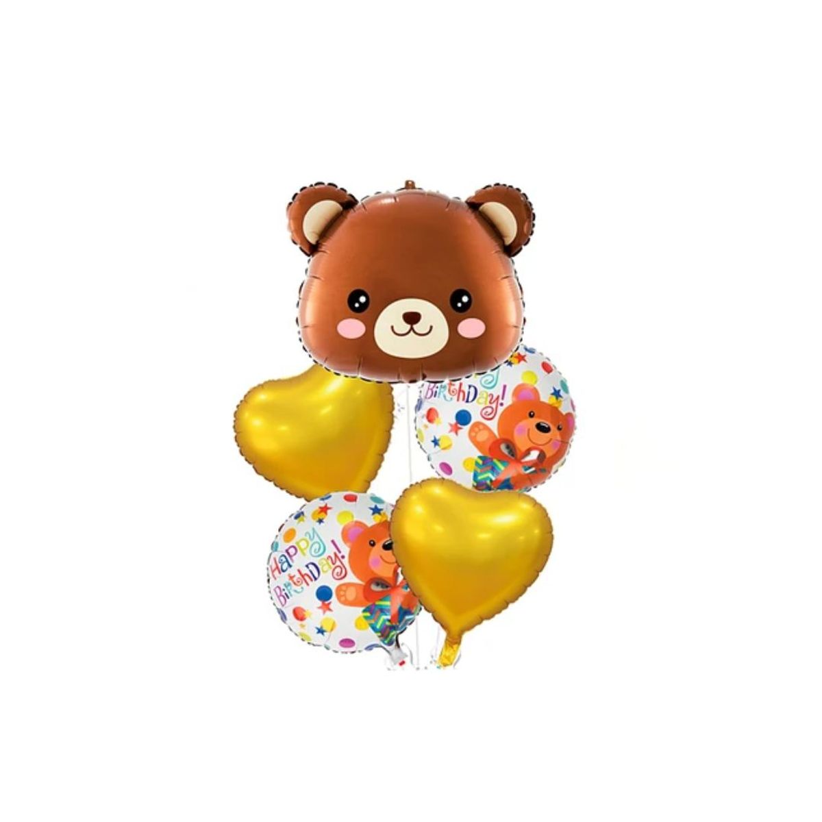GENERICO - Set Globos De Oso Metalizado 5pcs