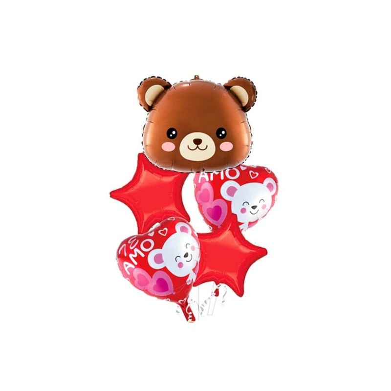 GENERICO - Set Globos Metalizados De Oso 5pcs