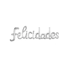 GENERICO - Globo Metálico Felicidades Color Plata 142cm