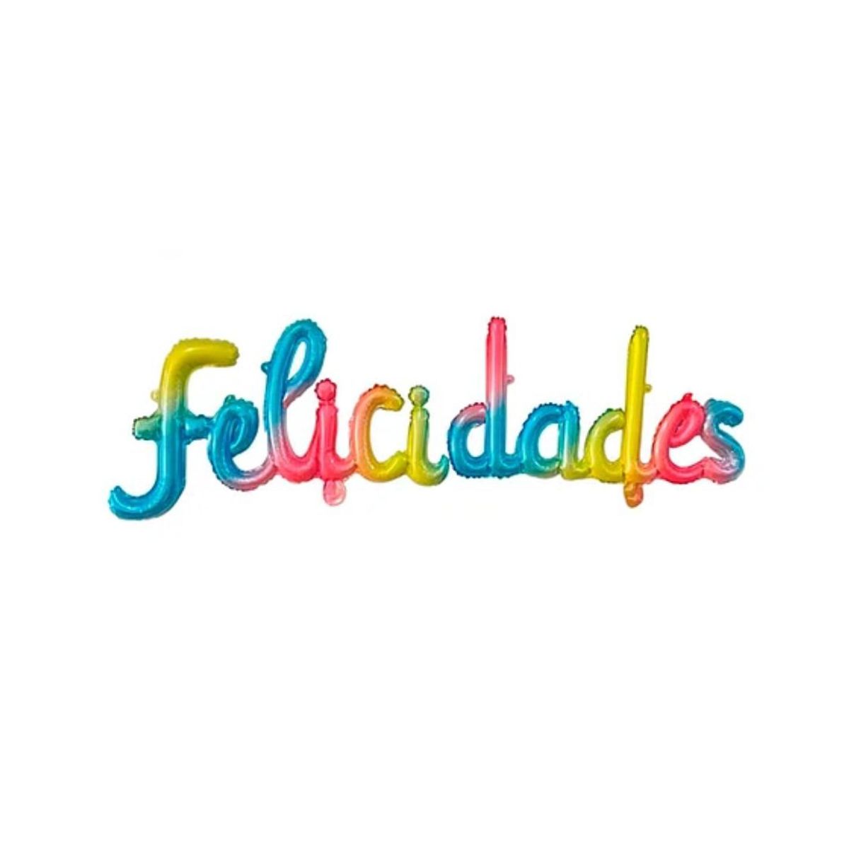 GENERICO - Globo Metálico Felicidades Multicolor 142x45cm