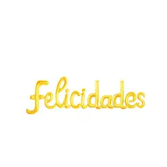 GENERICO - Globo Metálico Felicidades Color Dorado 142x45cm