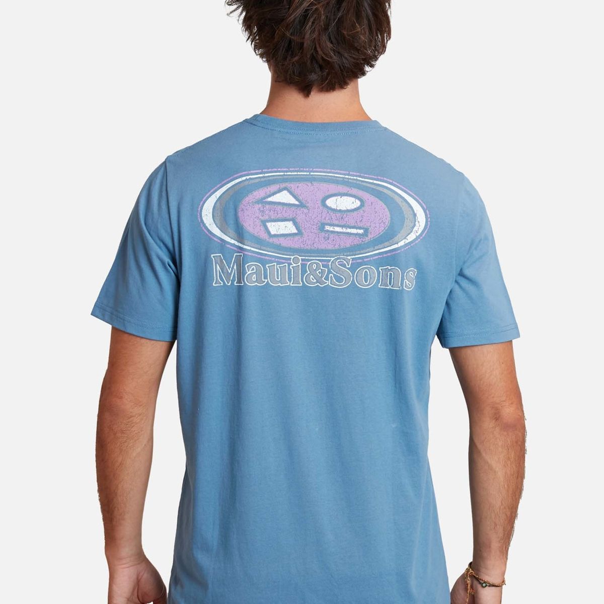 MAUI AND SONS - Polera retro logo tees Celeste Hombre Maui And Sons