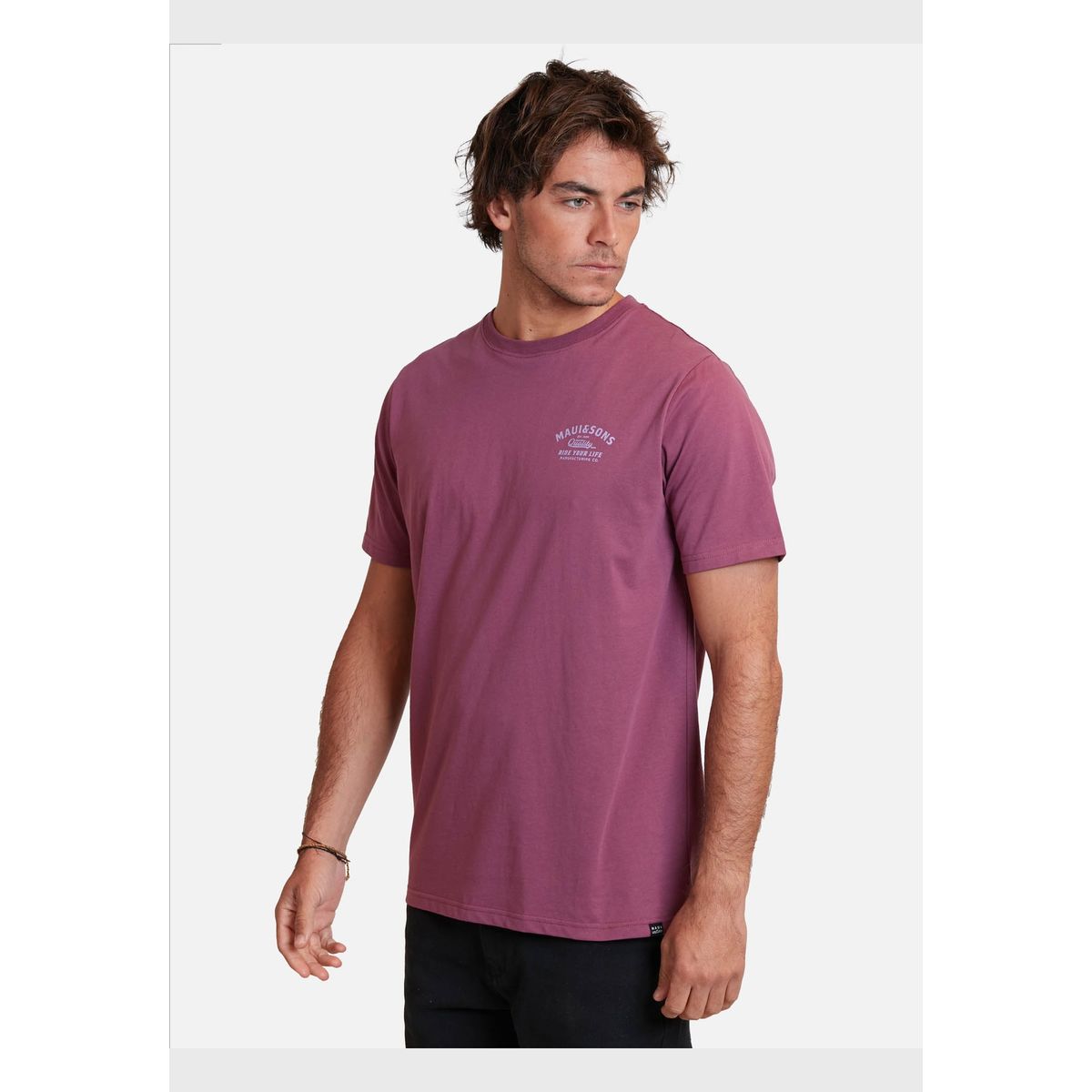 MAUI AND SONS - Polera ride you life tees Burdeo Hombre Maui And Sons