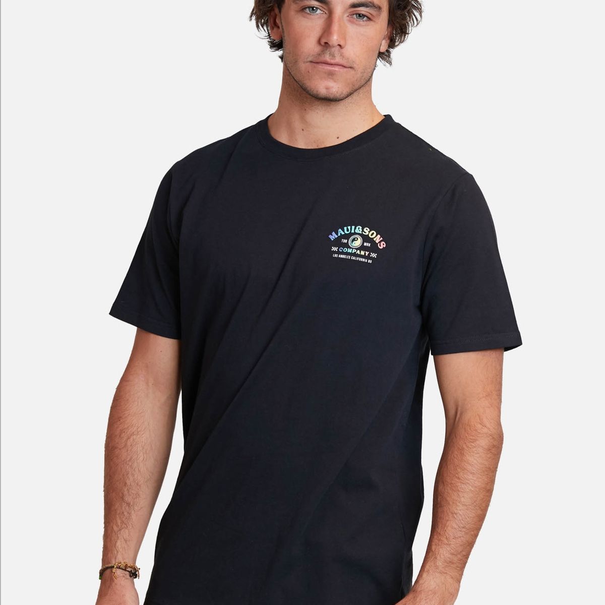 MAUI AND SONS - Polera Gradient Puff Tees Negro Hombre Maui And Sons