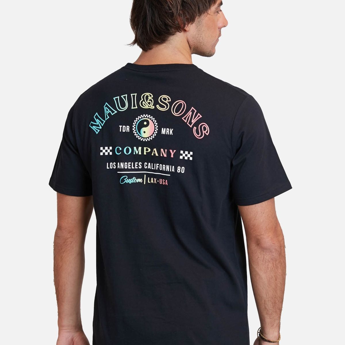 MAUI AND SONS - Polera Gradient Puff Tees Negro Hombre Maui And Sons