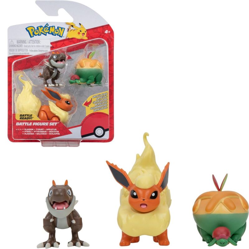 POKEMON - Pokémon Battle Figure Set - Flareon - Tyrunt - Appletun…