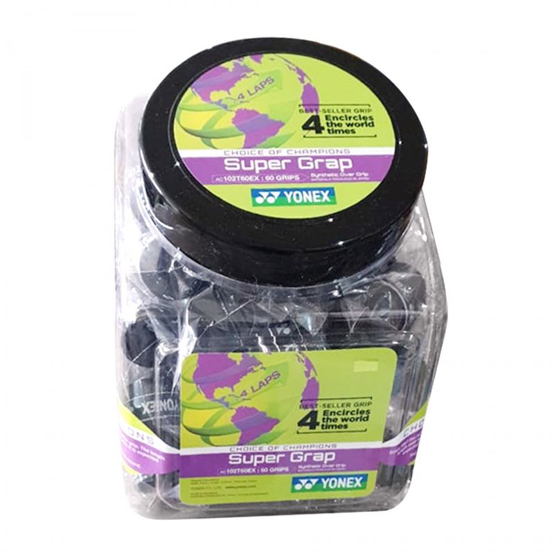 YONEX - Jarro Overgrip Yonex Super Grap Negro X60 Tenis Padel
