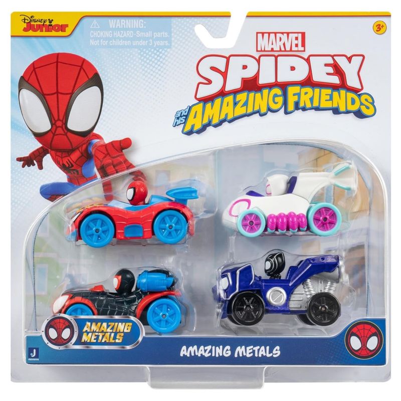 DISNEY - Spidey Sorprendentes Amigos Pack De 4 Vehículos De Metal