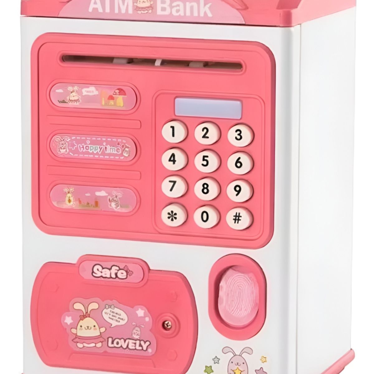 GENERICO - Alcancía De Ahorro Electrónica Sonido Huella Y Clave Rosa