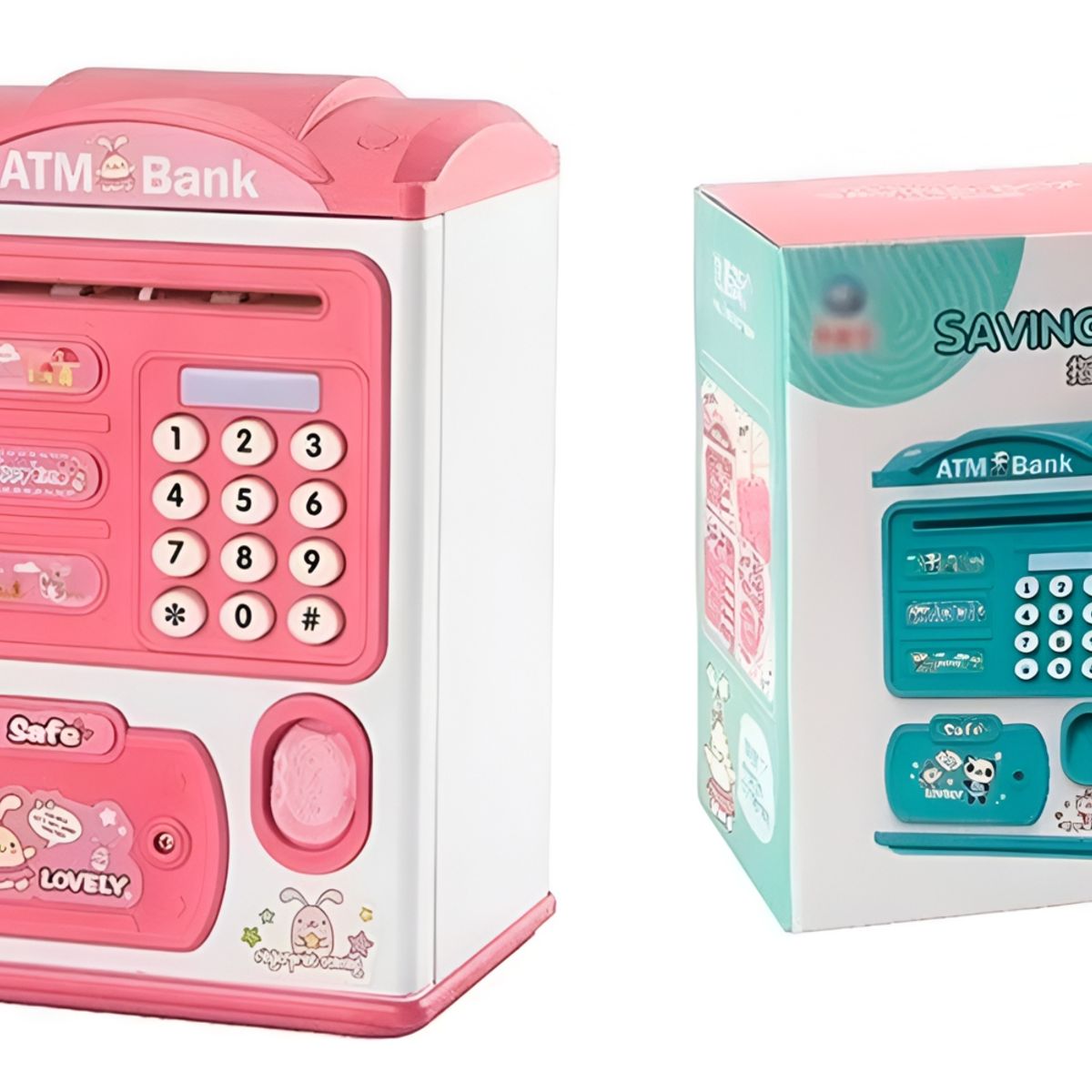 GENERICO - Alcancía De Ahorro Electrónica Sonido Huella Y Clave Rosa