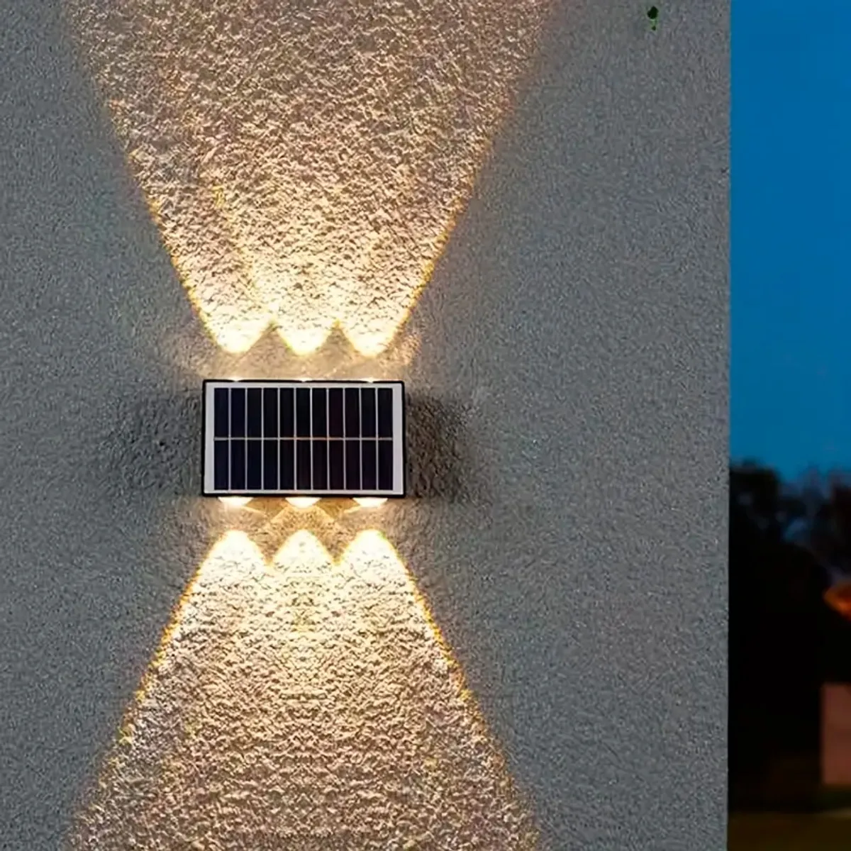 GENERICO - Aplique Solar Muro Exterior Diseño Moderno Luz Cálida 6 Leds