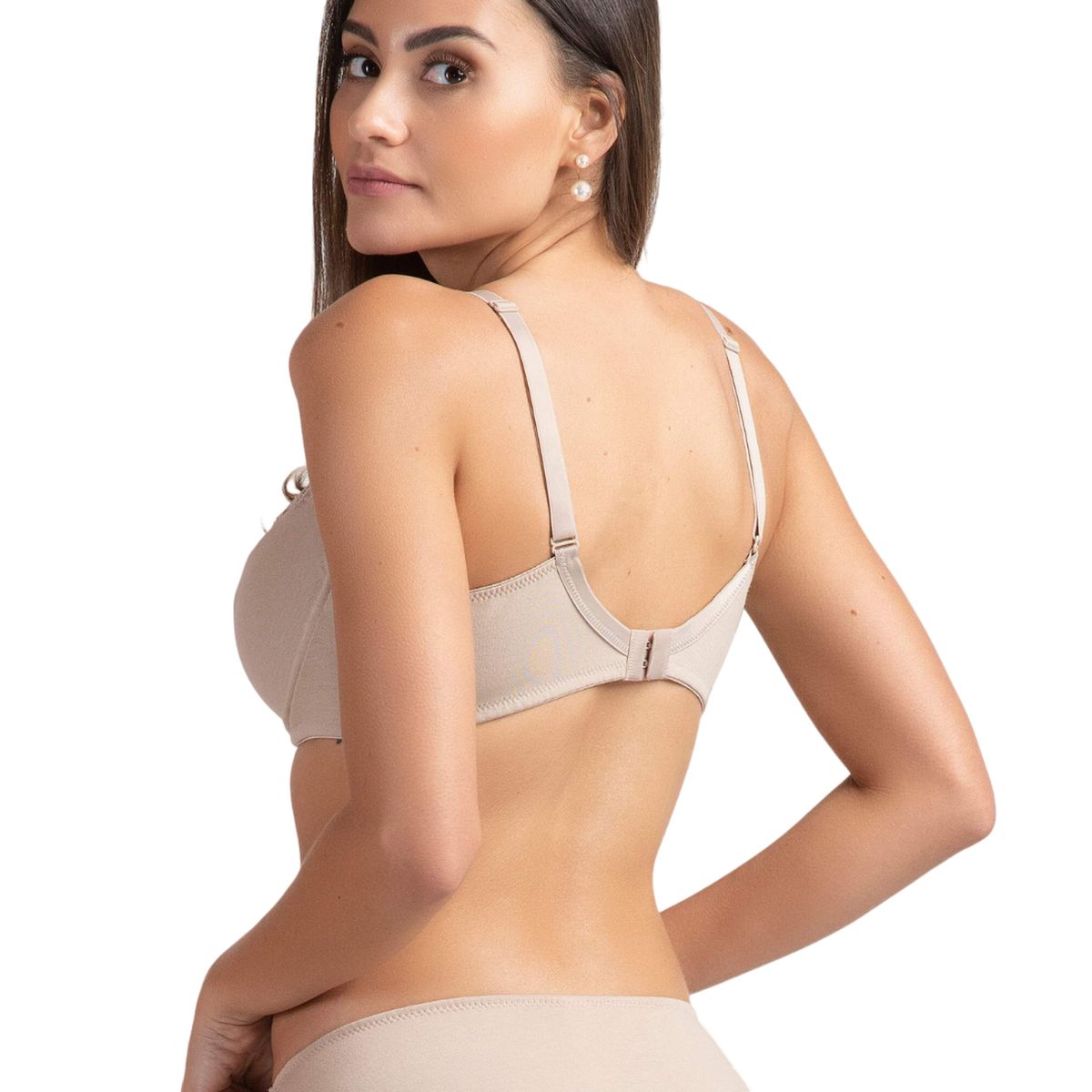 GENERICO - Sostén Algodón y Encaje Gardenia - Beige