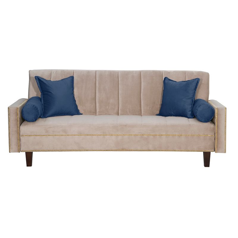 GENERICO - Futon Sofa Cama Vanguardia 200 x110 Beige - Azul