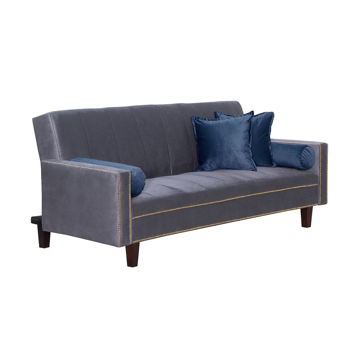 BLACK FACTORY - Futon Sofa Cama Vanguardia 200 x110 Gris - Azul