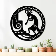 ELAB PROPIA - Cuadro Decorativo Étnico Kokopelli 40cm Madera Fun Republic