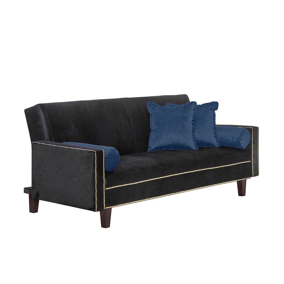 BLACK FACTORY - Futon Sofa Cama Vanguardia 200 x110 Negro - Azul