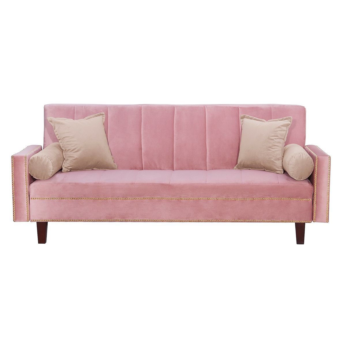 GENERICO - Futon Sofa Cama Vanguardia 200 x110 Rosa - Beige