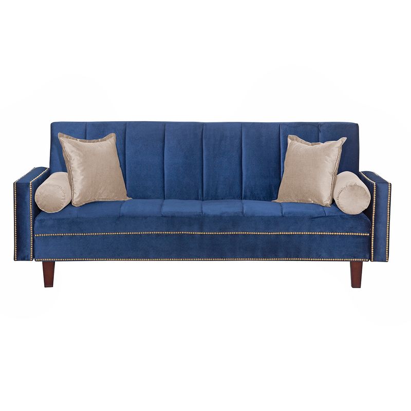 GENERICO - Futon Sofa Cama Vanguardia 200 x110 Azul - Beige