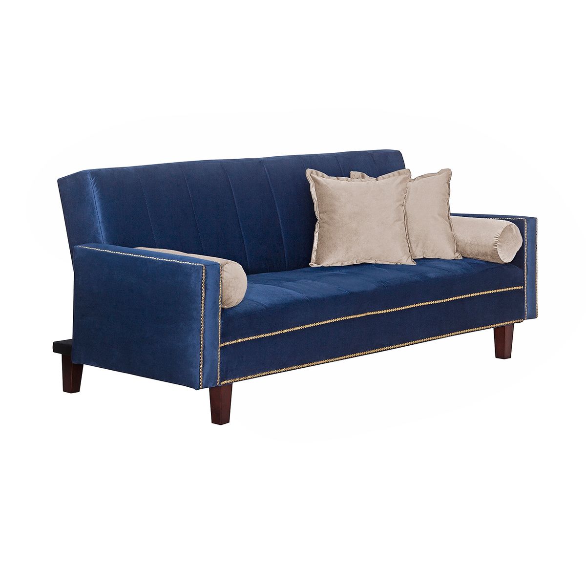 BLACK FACTORY - Futon Sofa Cama Vanguardia 200 x110 Azul - Beige