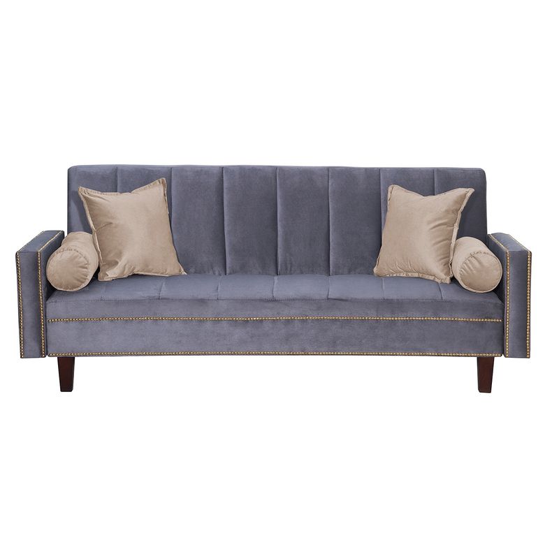 GENERICO - Futon Sofa Cama Vanguardia 200 x110 Gris - Beige
