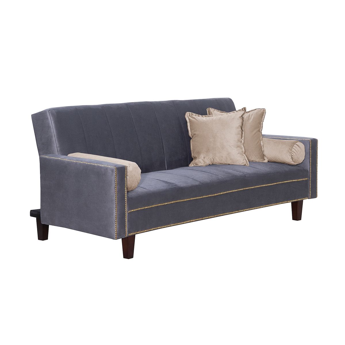 BLACK FACTORY - Futon Sofa Cama Vanguardia 200 x110 Gris - Beige