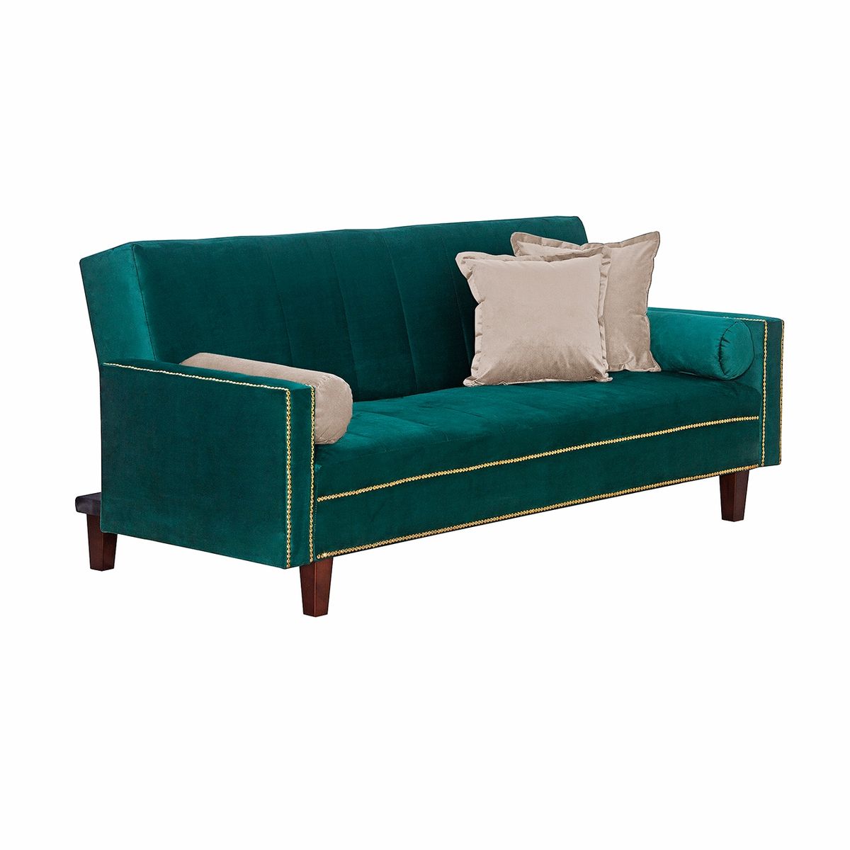 BLACK FACTORY - Futon Sofa Cama Vanguardia 200 x110 Verde - Beige