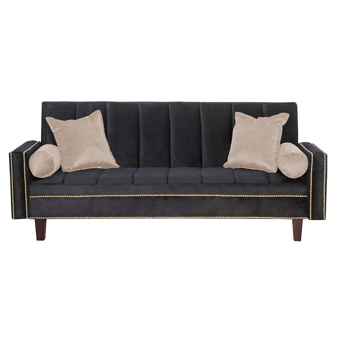 BLACK FACTORY - Futon Sofa Cama Vanguardia 200 x110 Negro - Beige