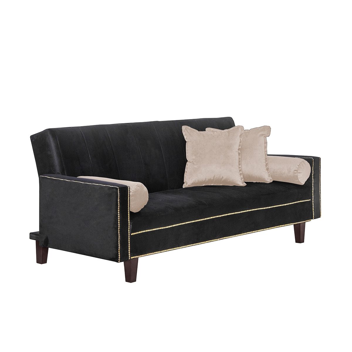BLACK FACTORY - Futon Sofa Cama Vanguardia 200 x110 Negro - Beige