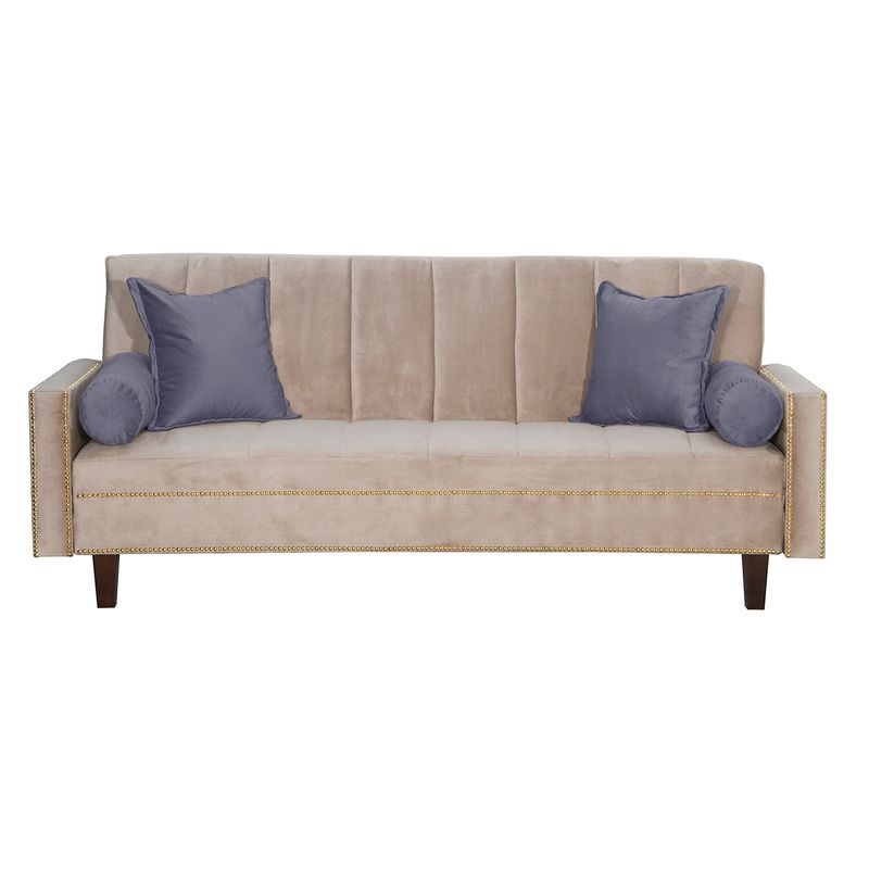 GENERICO - Futon Sofa Cama Vanguardia 200 x110 Beige - Gris