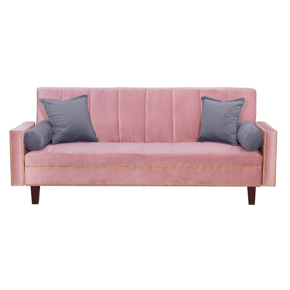 BLACK FACTORY - Futon Sofa Cama Vanguardia 200 x110 Rosa - Gris