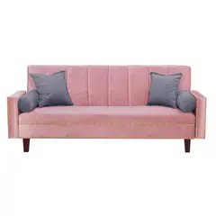 GENERICO - Futon Sofa Cama Vanguardia 200 x110 Rosa - Gris