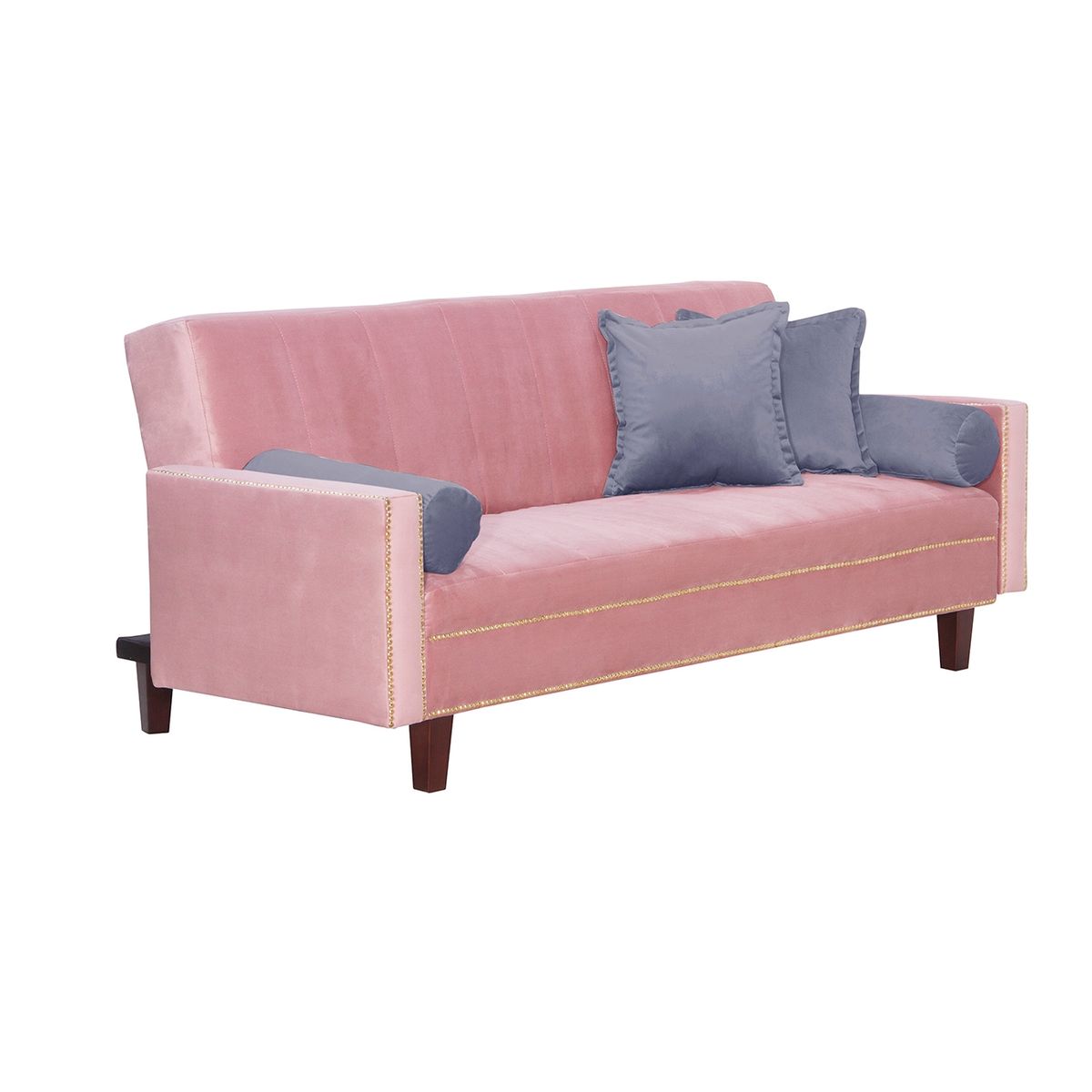 BLACK FACTORY - Futon Sofa Cama Vanguardia 200 x110 Rosa - Gris