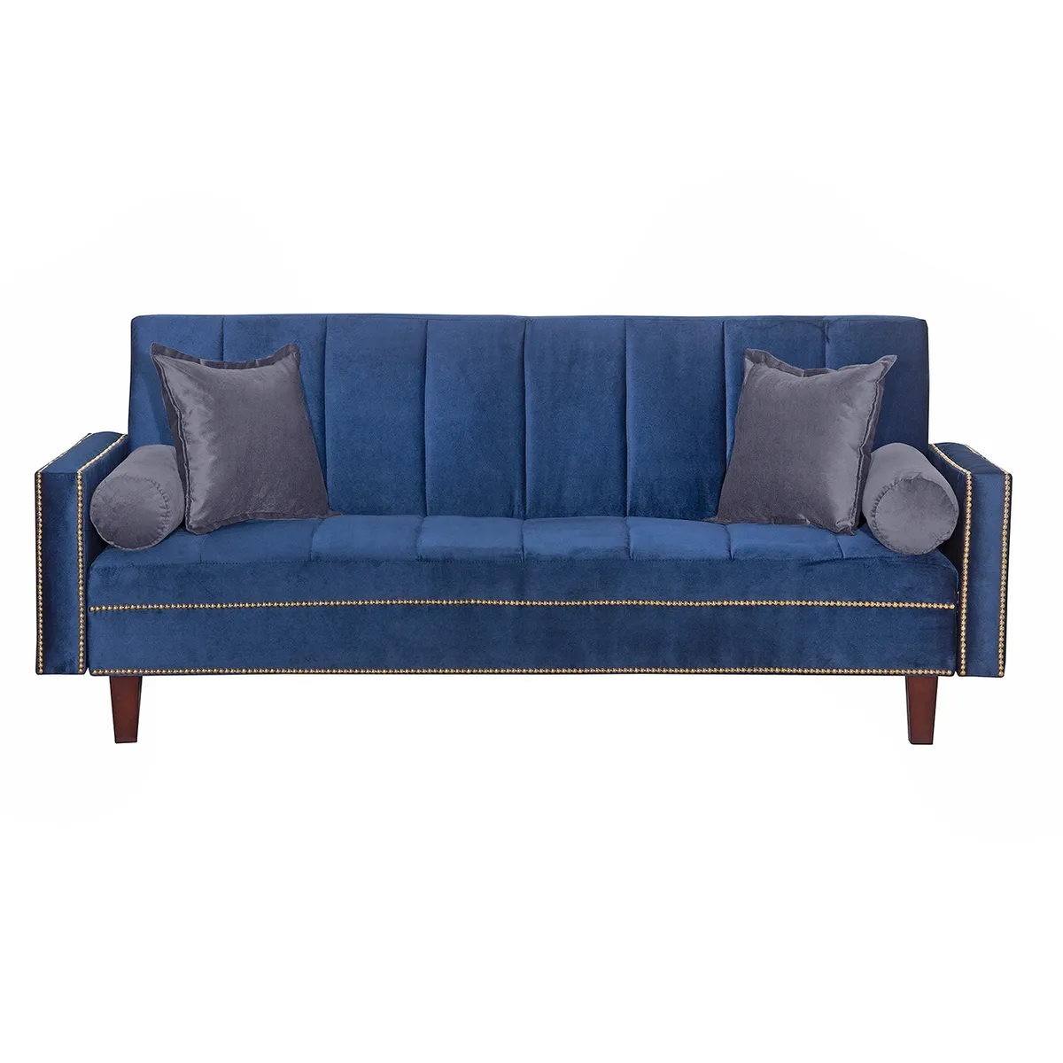 BLACK FACTORY - Futon Sofa Cama Vanguardia 200 x110 Azul - Gris