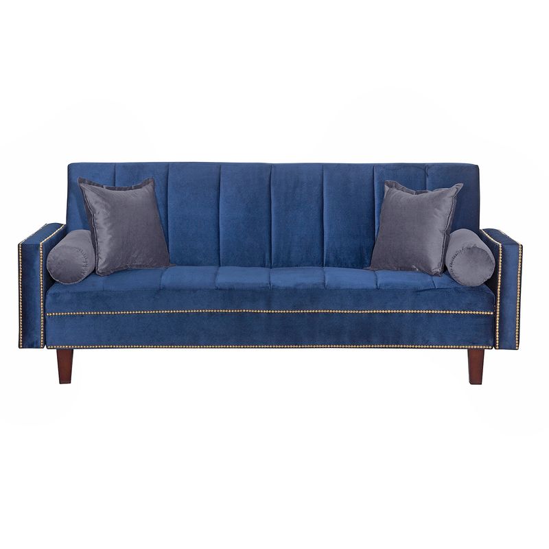 GENERICO - Futon Sofa Cama Vanguardia 200 x110 Azul - Gris