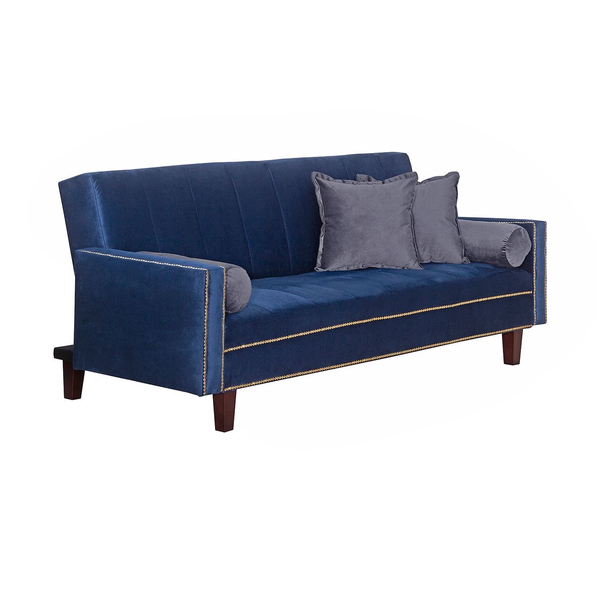 BLACK FACTORY - Futon Sofa Cama Vanguardia 200 x110 Azul - Gris