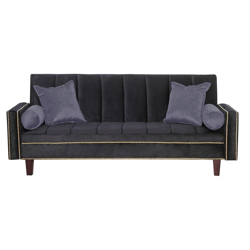GENERICO - Futon Sofa Cama Vanguardia 200 x110 Negro - Gris