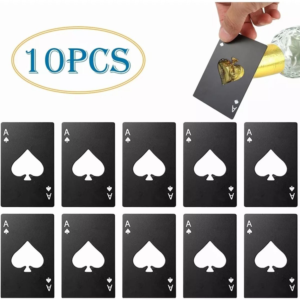 EDWINAYY - Destapador Cerveza Anillo Abridor Metálico Botella Carta 10PCS