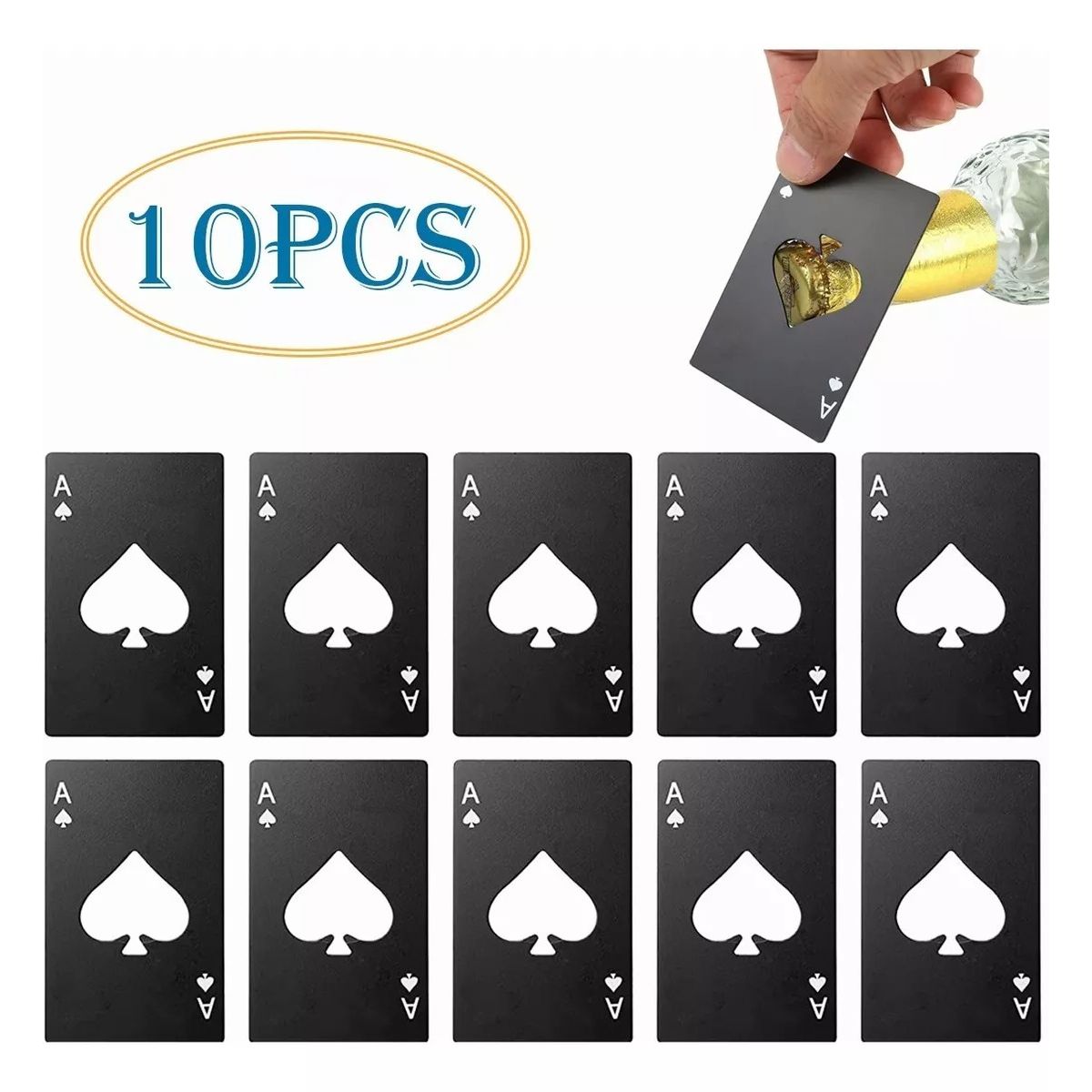 EDWINAYY - Destapador Cerveza Anillo Abridor Metálico Botella Carta 10PCS