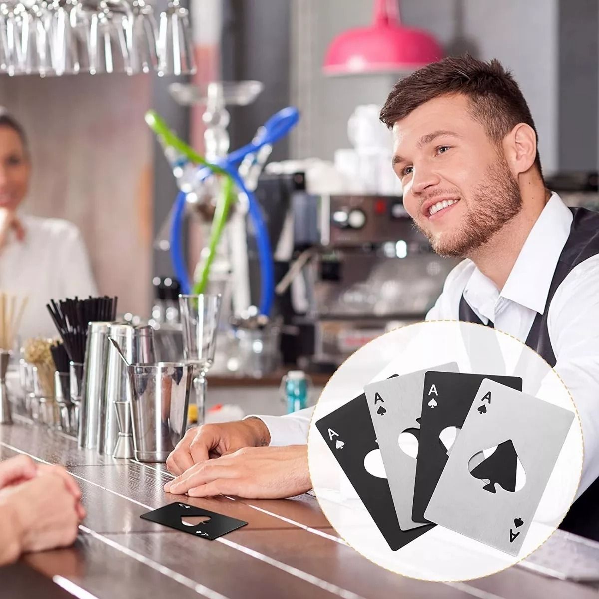 EDWINAYY - Destapador Cerveza Anillo Abridor Metálico Botella Carta 10PCS