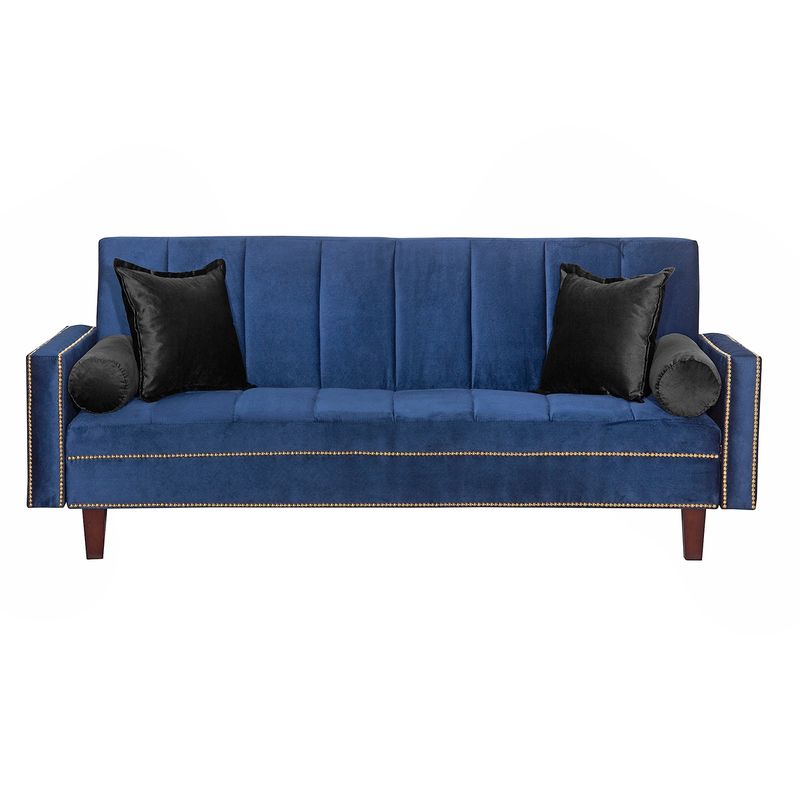 GENERICO - Futon Sofa Cama Vanguardia 200 x110 Azul - Negro