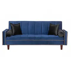 GENERICO - Futon Sofa Cama Vanguardia 200 x110 Azul - Negro