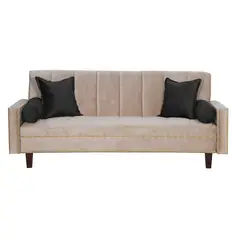 BLACK FACTORY - Futon Sofa Cama Vanguardia 200 x110 Beige - Negro